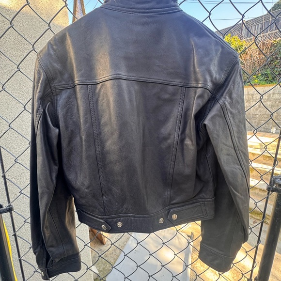 Vintage Wilsons Leather Black Motorcycle Jacket - Picture 2 of 6